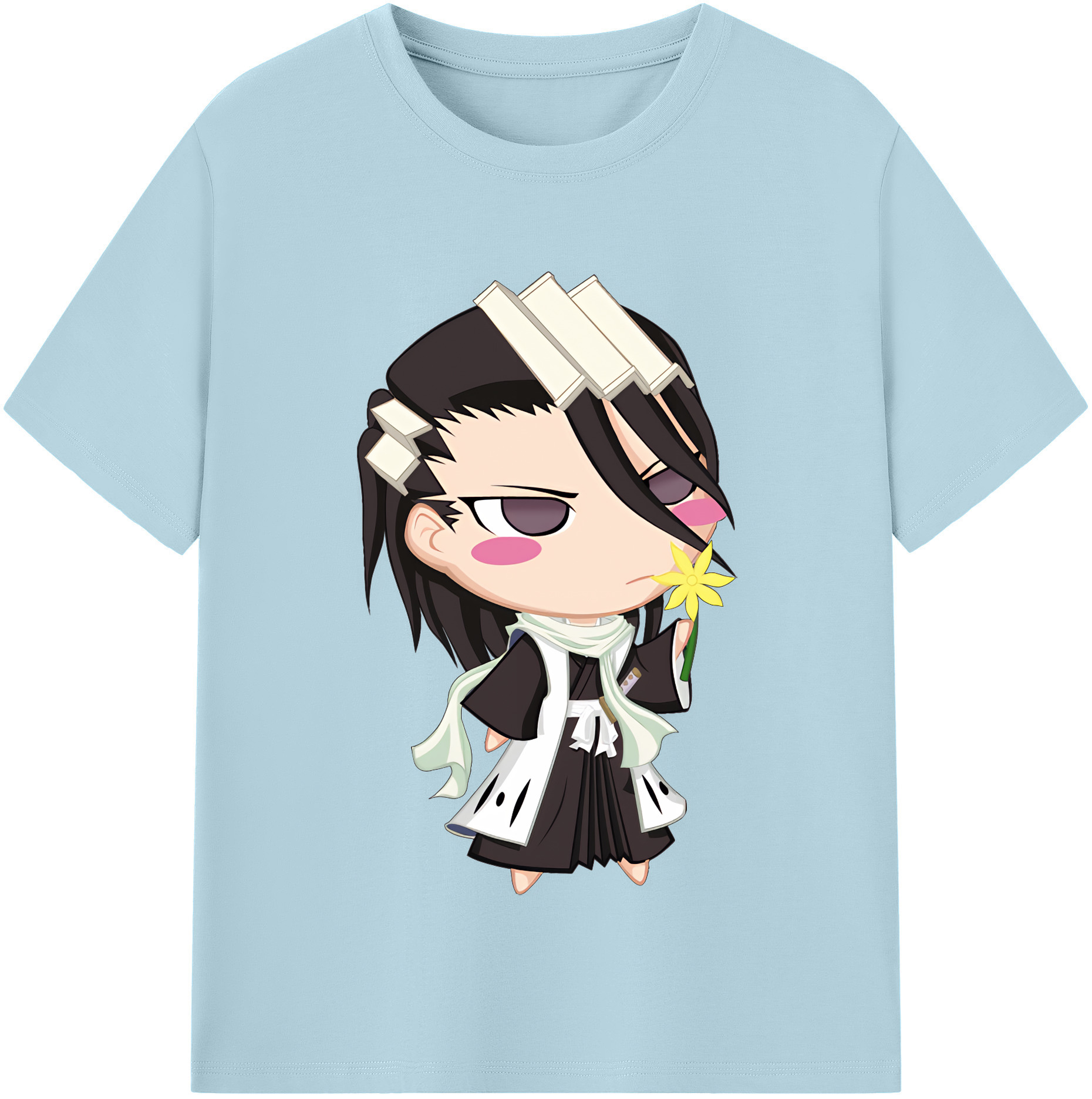 （画像用） ブリーチ くちき びゃくや BLEACH Kuchiki Byakuya 綿100％半袖Tシャツ（フロントプリント）